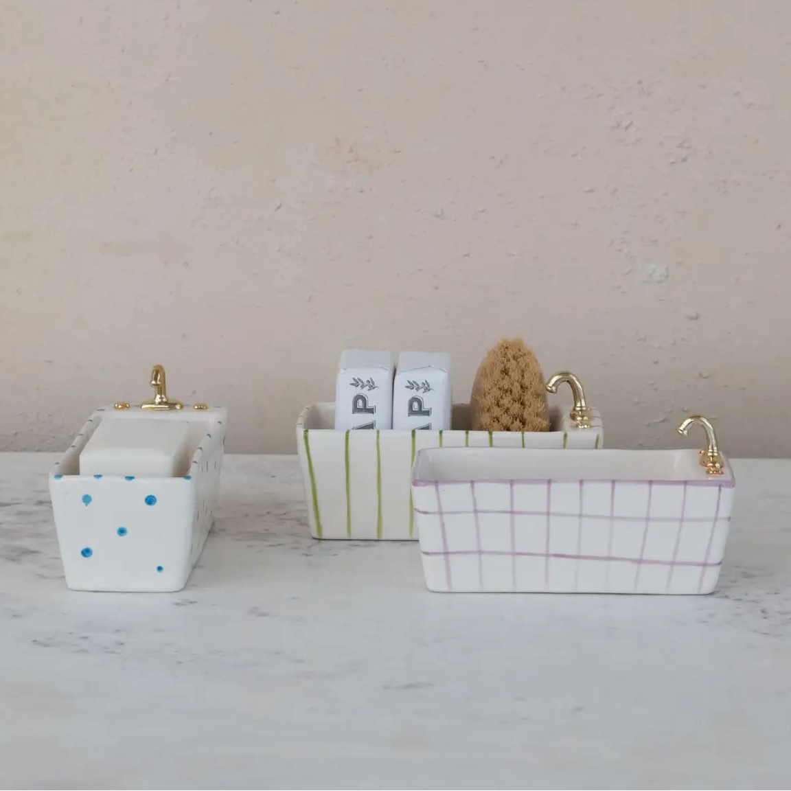 Stoneware Bathtub Soap Dish