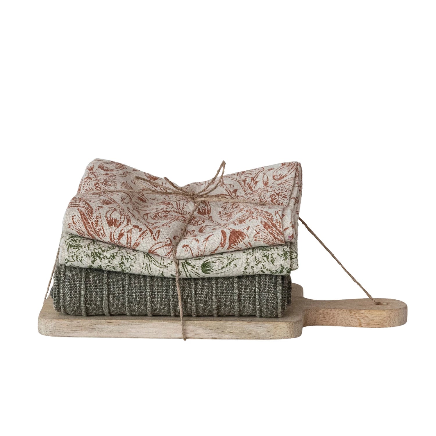 Mango Wood Cheese Board & Tea Towel Set