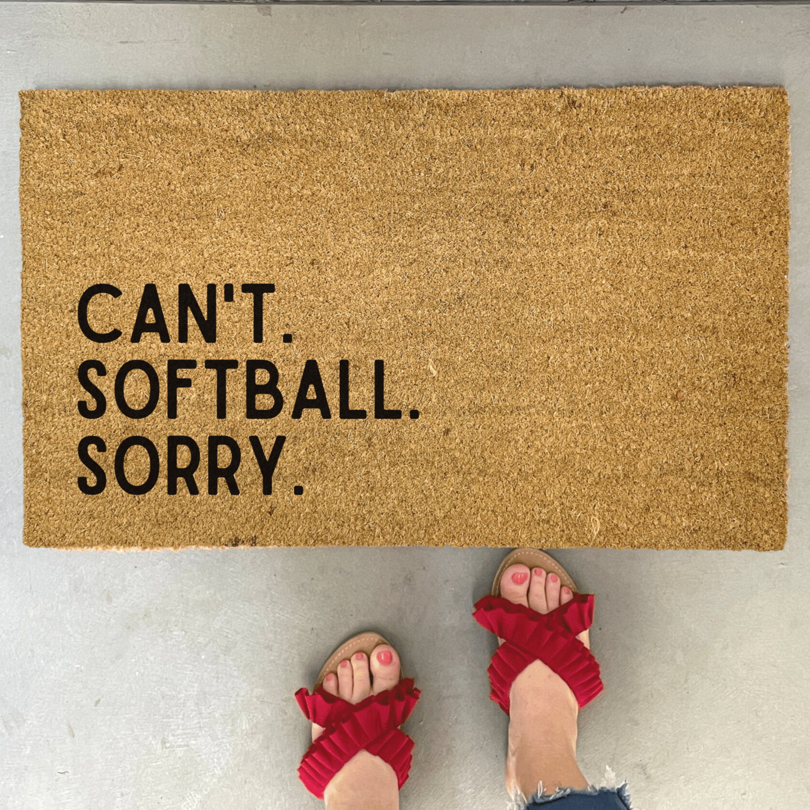 Funny Softball Doormat