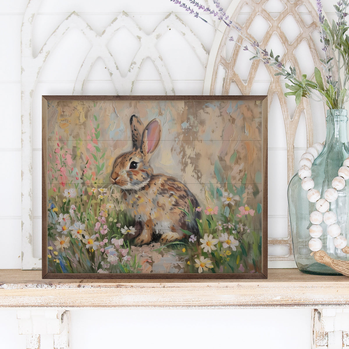 Spring Bunny Wood Framed Print
