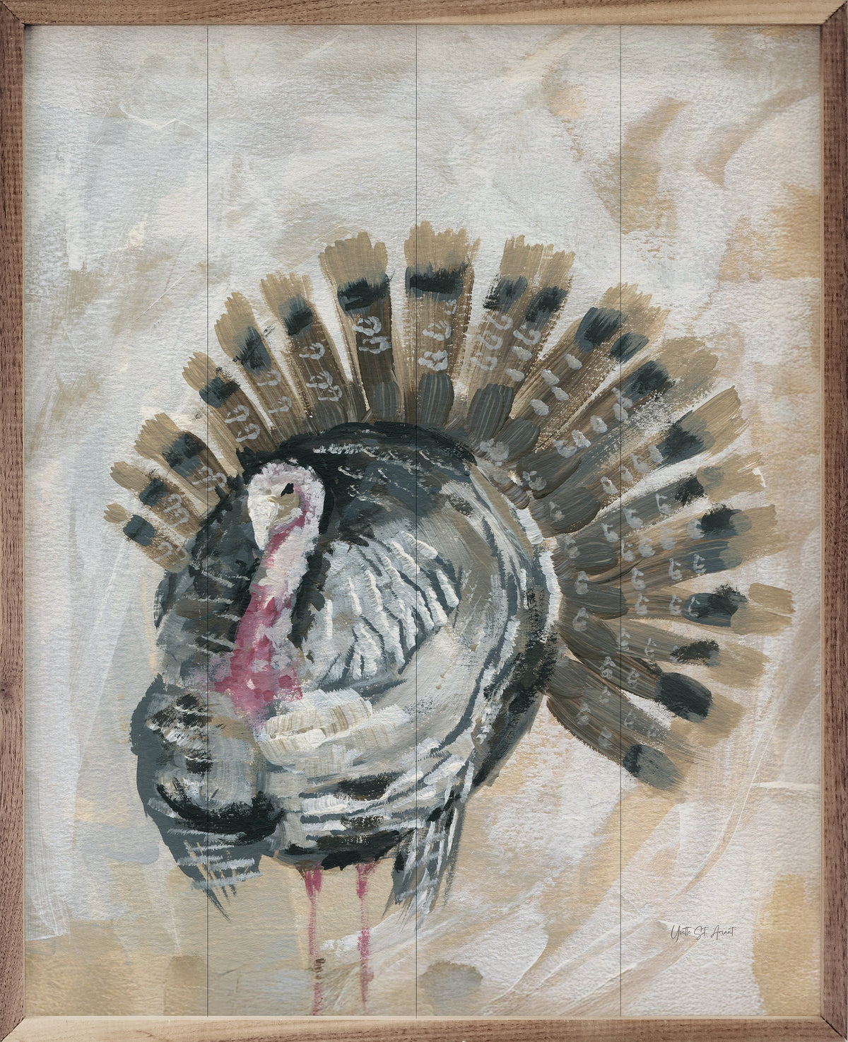 Harvest Turkey Wood Framed Print