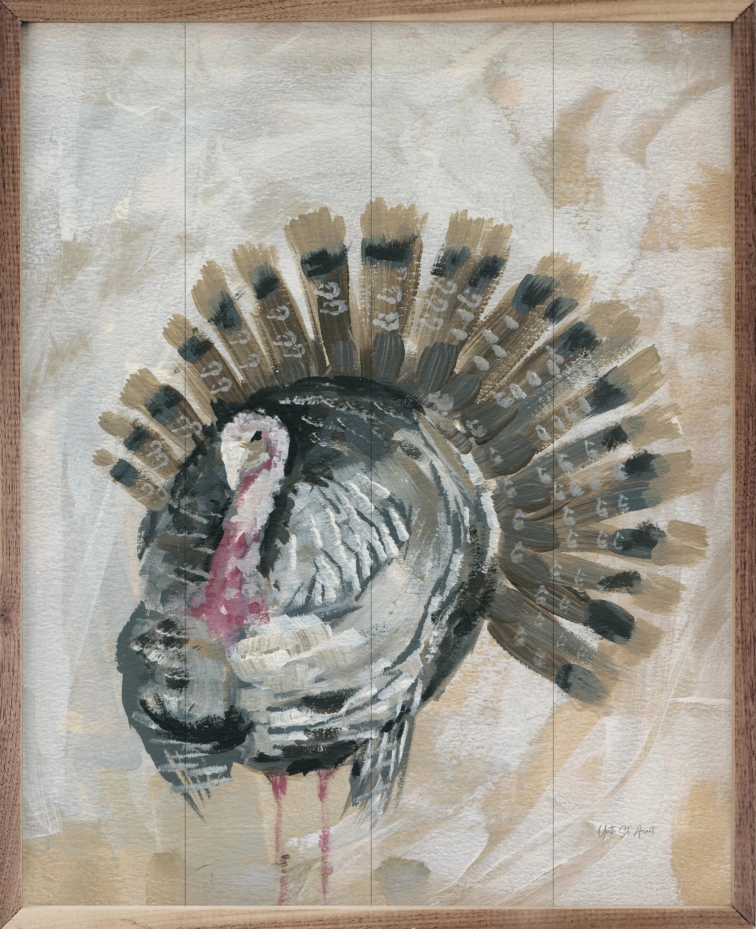 Harvest Turkey Wood Framed Print