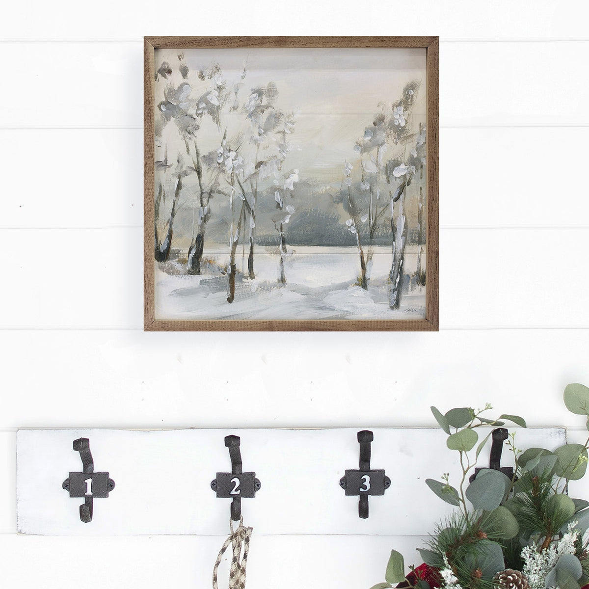 Snowy Winter Trees By Katrina Pete Wood Framed Print