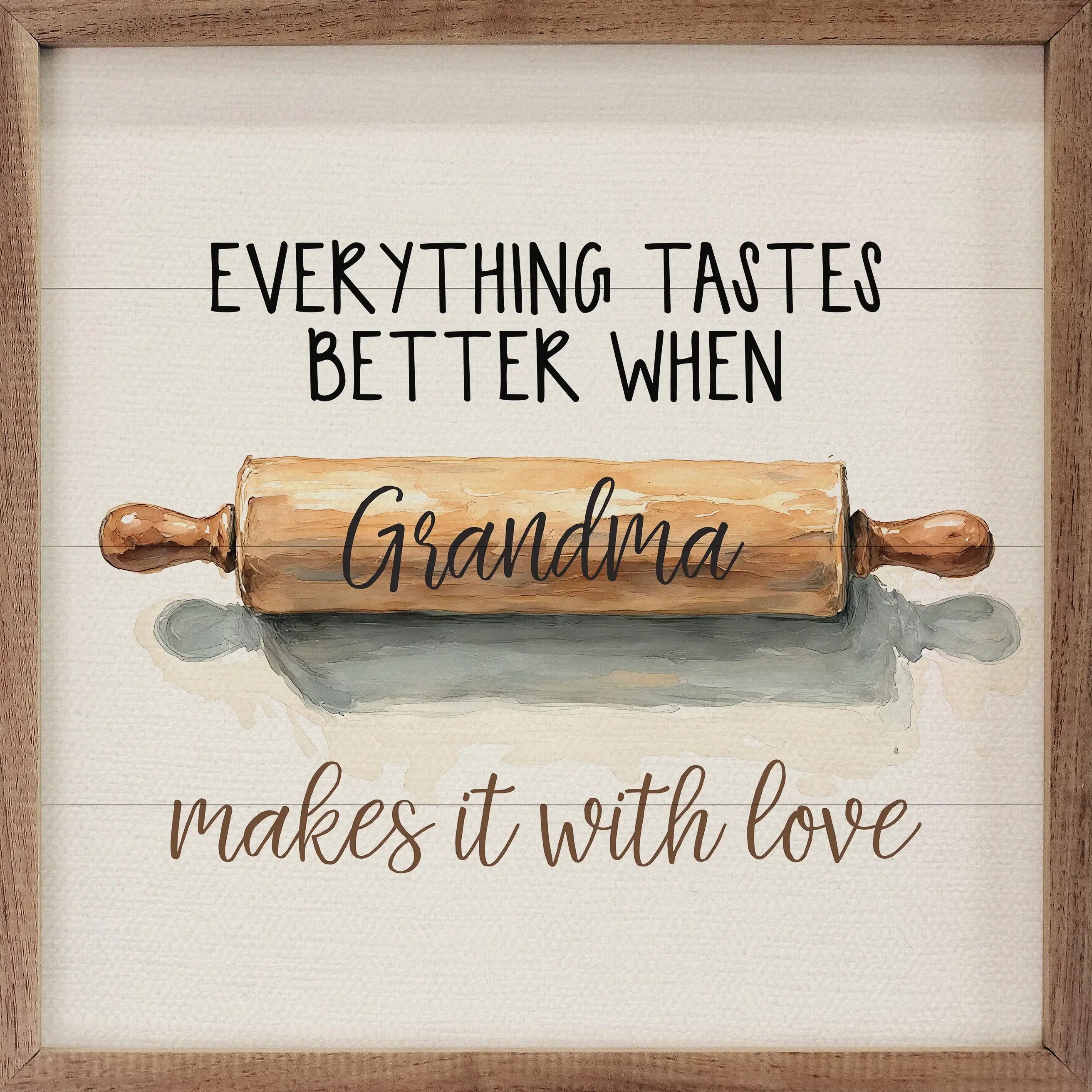 Everything Tastes Better Personalized Name Wood Framed Print