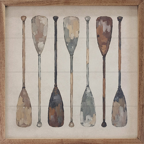 Vintage Boat Oars Wood Framed Print
