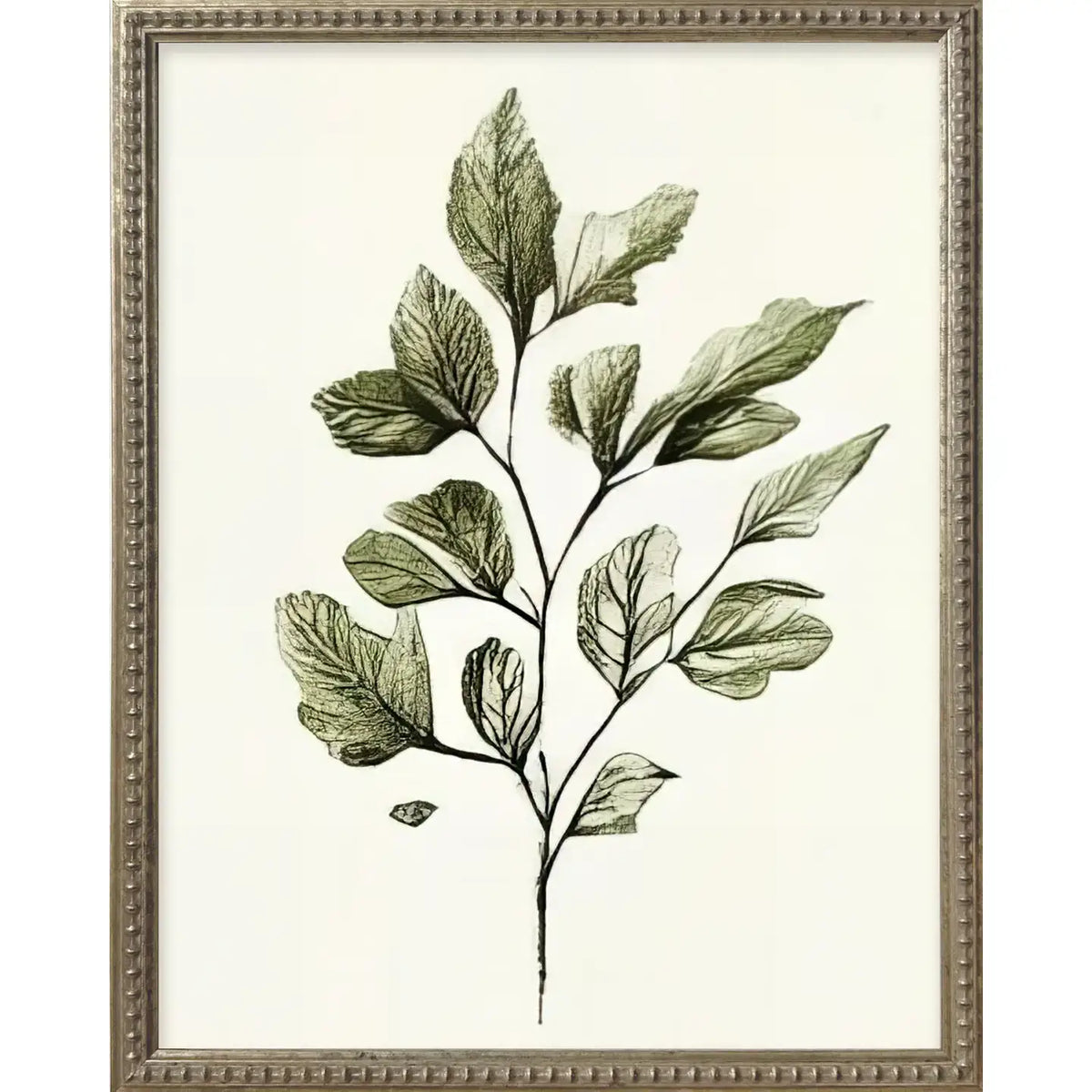 Green Botanicals Silver Bead Gallery Frame Art Set