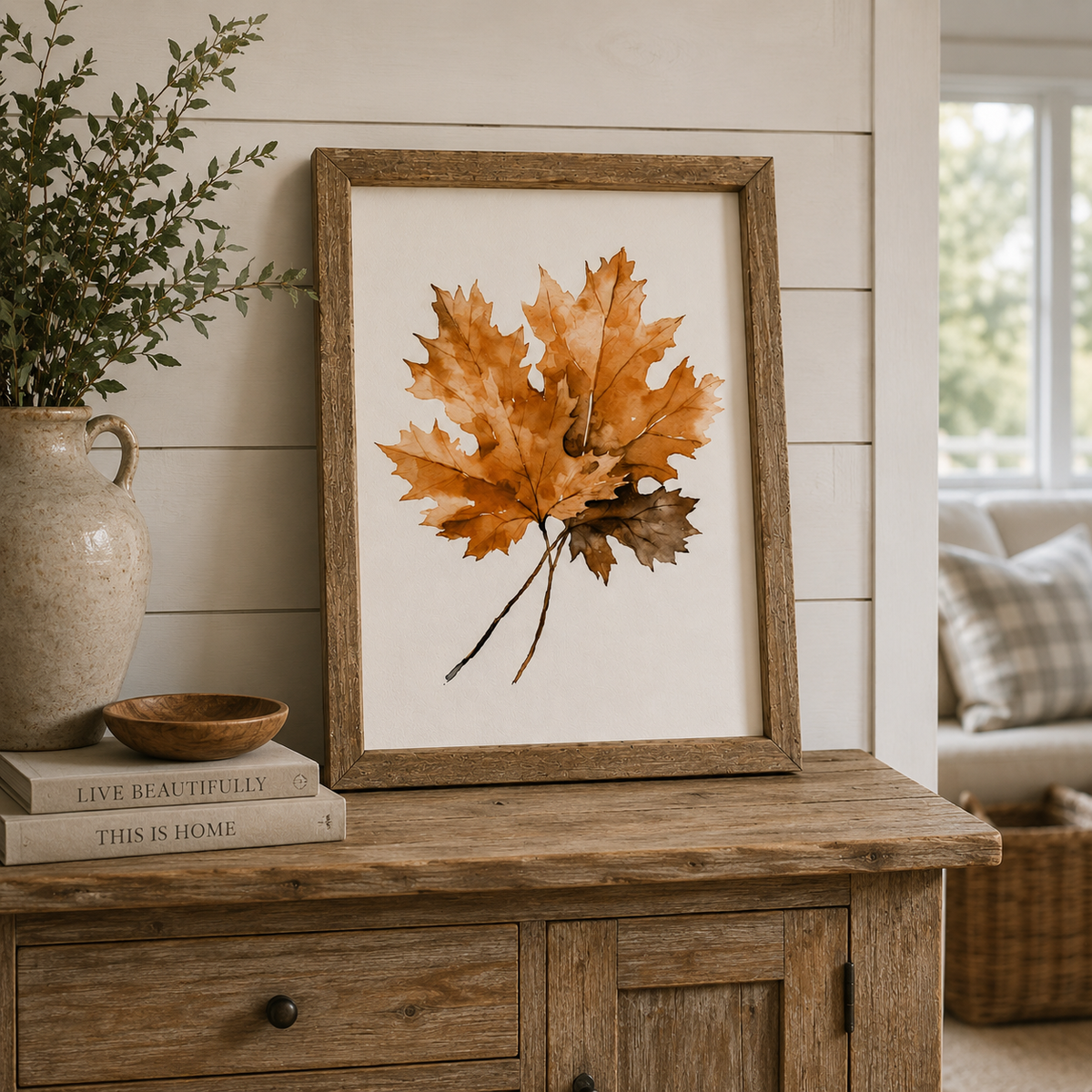 Fall Leaf Framed Art