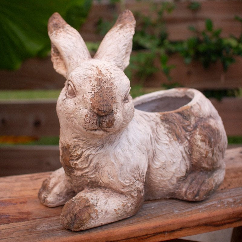 Faux Concrete Rabbit Planter