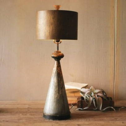 Rusty Metal Cone Lamp