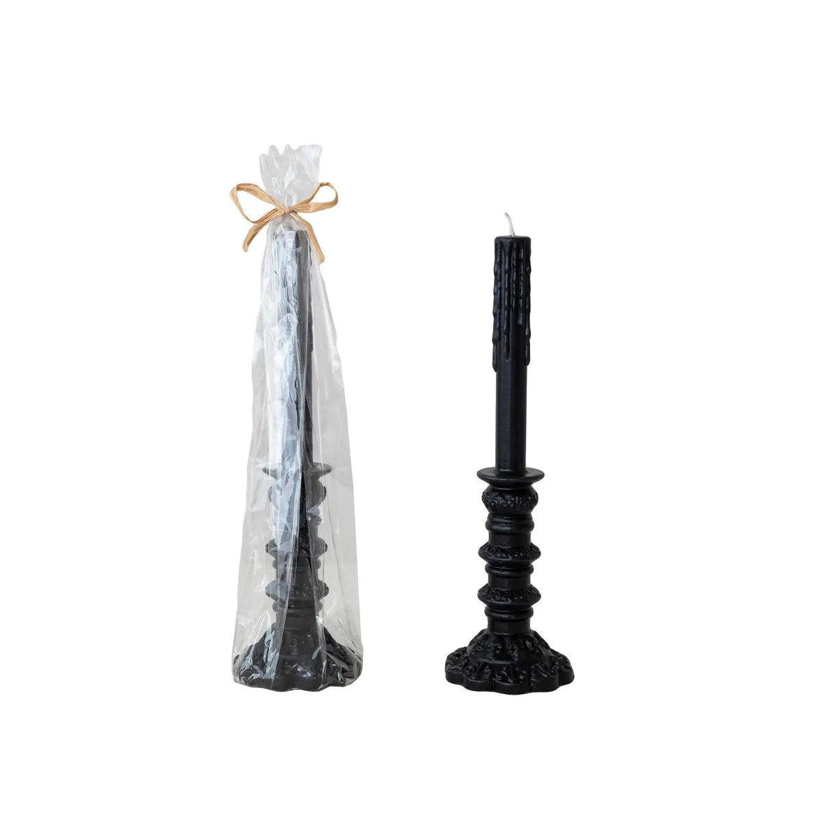 Black Taper Holder Shaped Candle