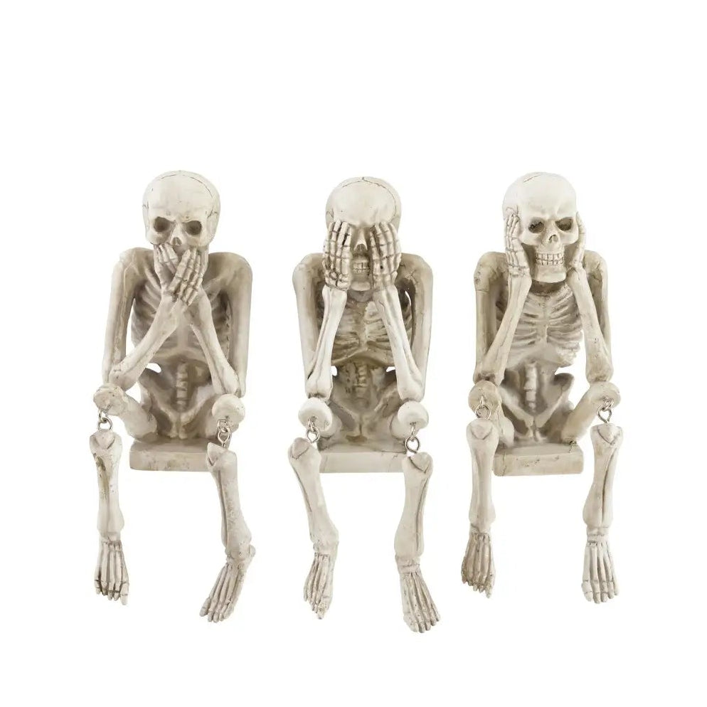 See, Hear & Speak No Evil Skeleton Shelf Sitter