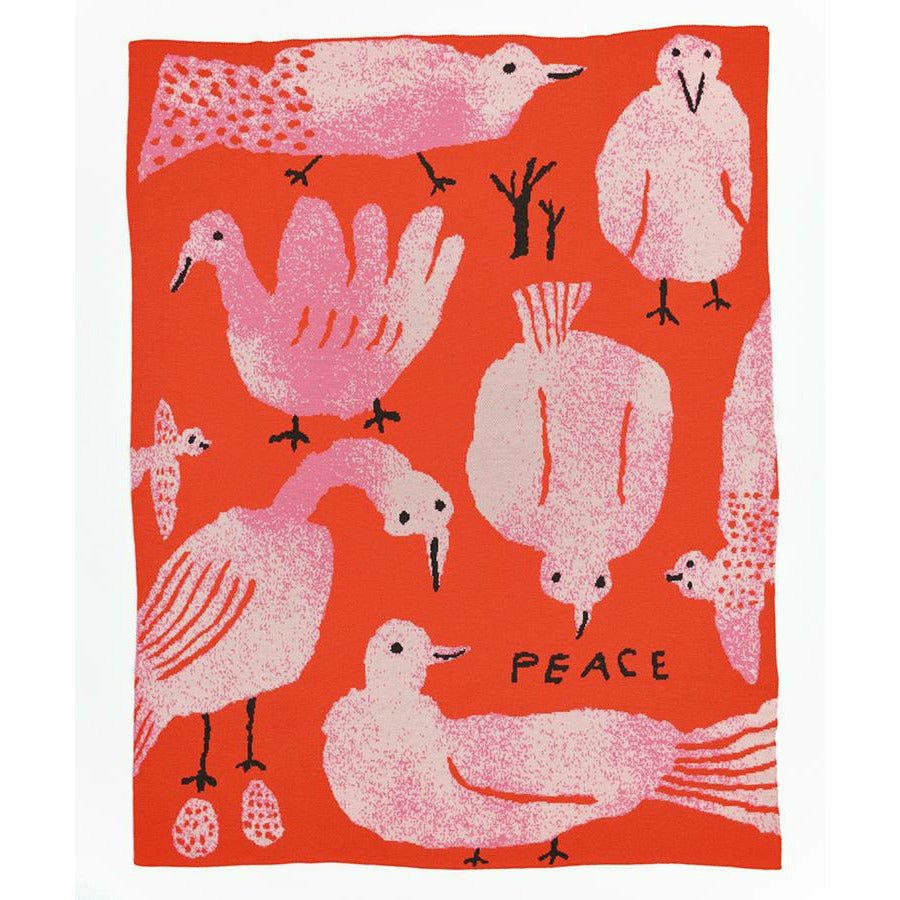 Biquette Peace Knit Blanket