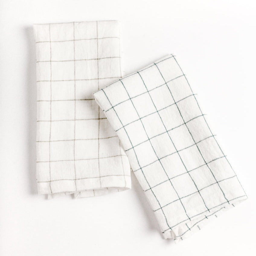 Stone Washed Linen Windowpane Napkin