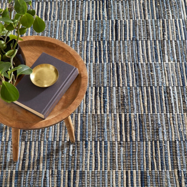 Dash & Albert Denim Rag Gridwork Blue Handwoven Cotton Rug | A Cottage ...