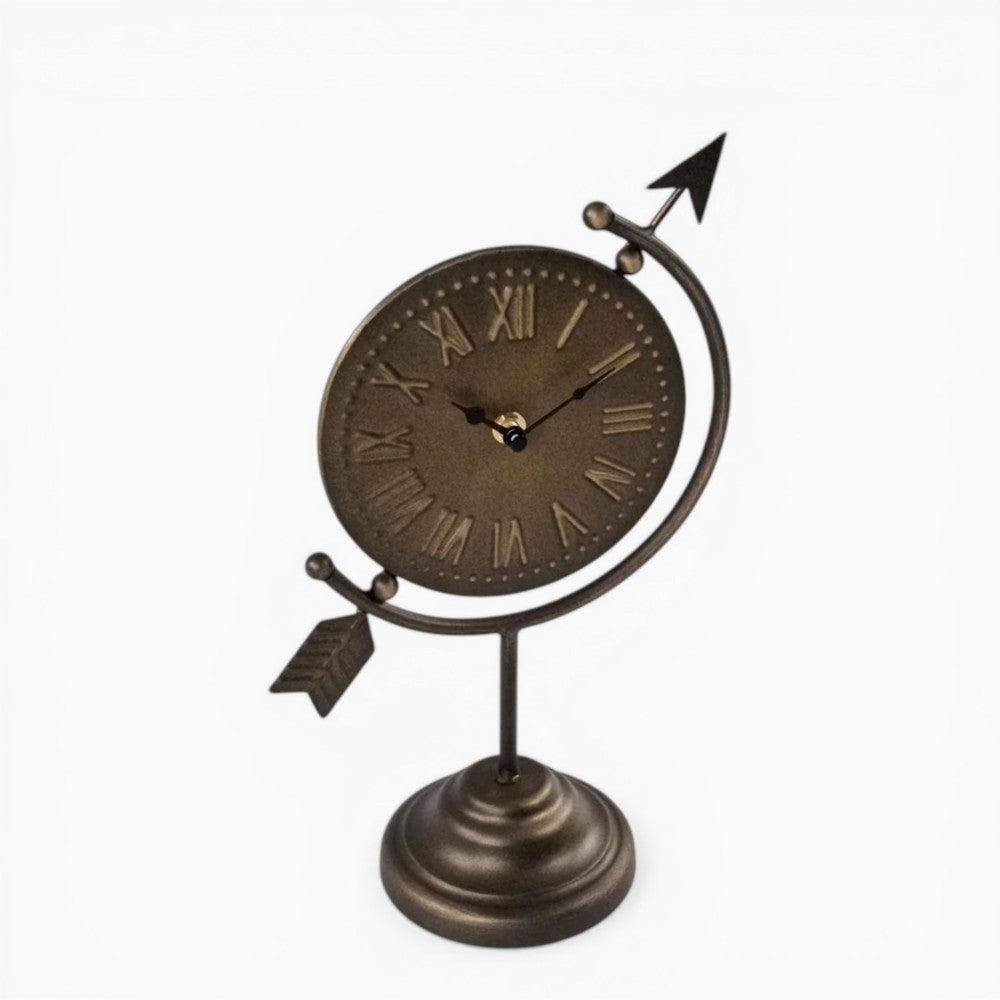 Arrow Accent Roman Numeral Table Clock