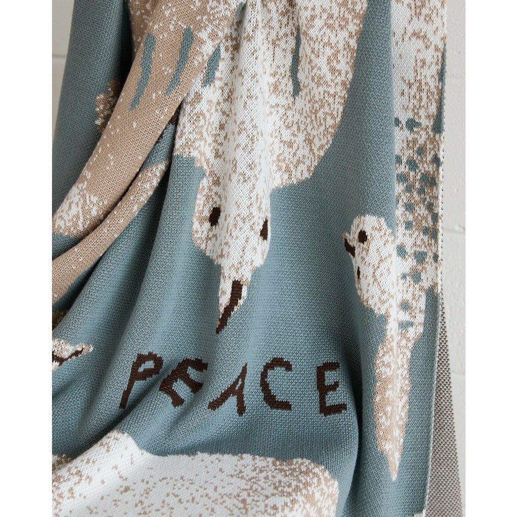 Biquette Peace Knit Blanket