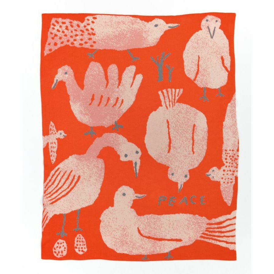 Biquette Peace Knit Blanket