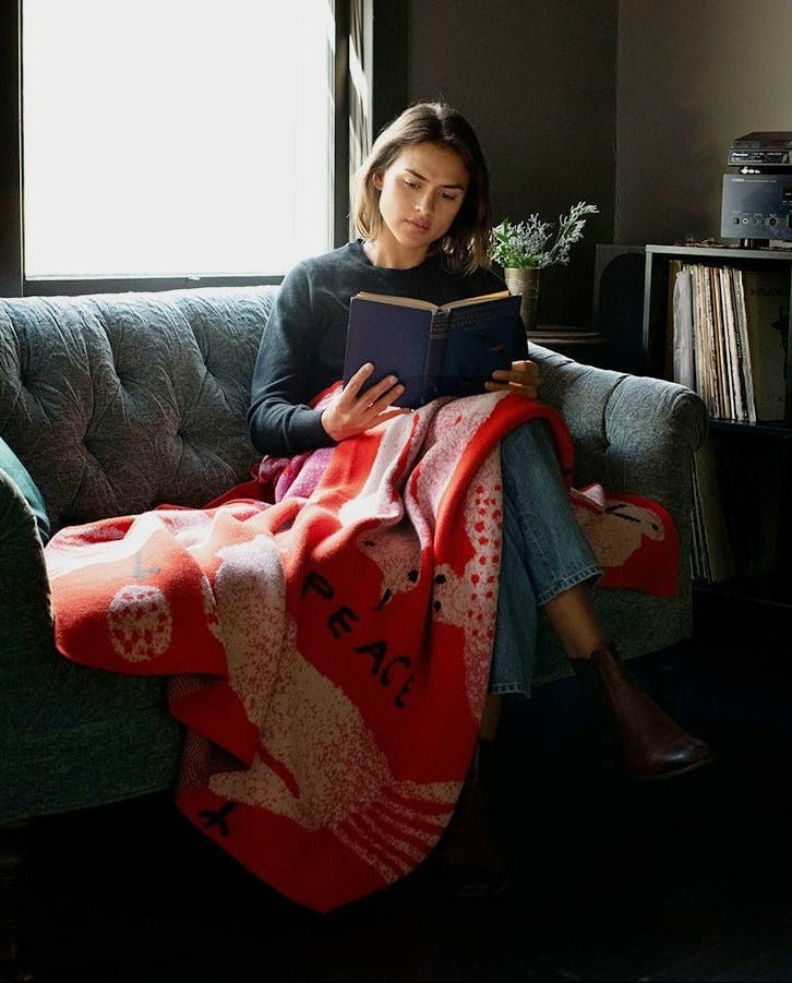 Biquette Peace Knit Blanket