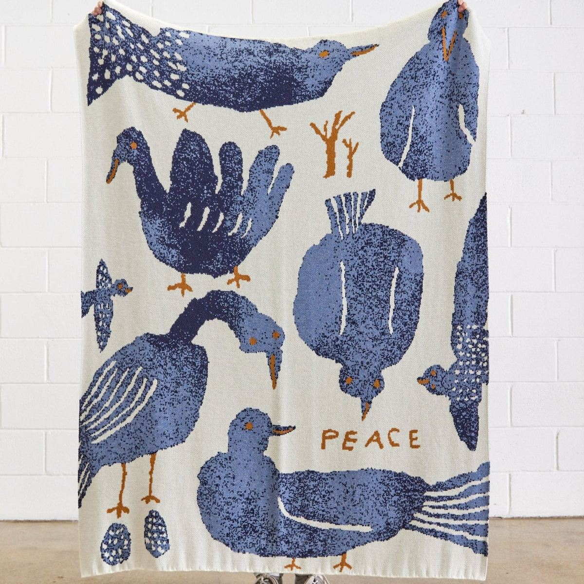 Biquette Peace Knit Blanket