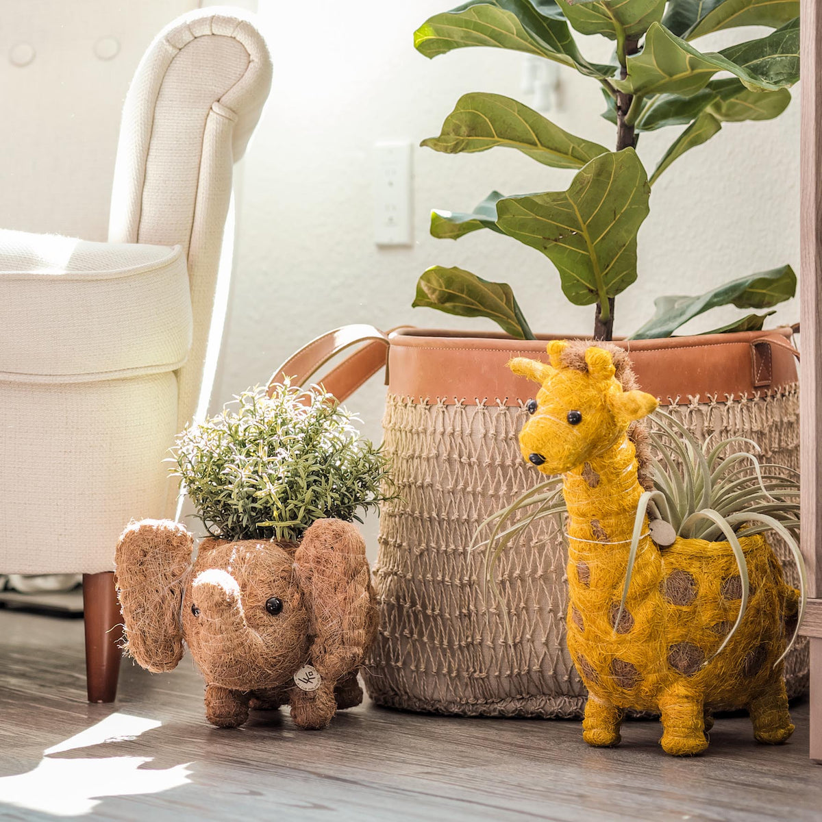 Coco Wicker Elephant Planter