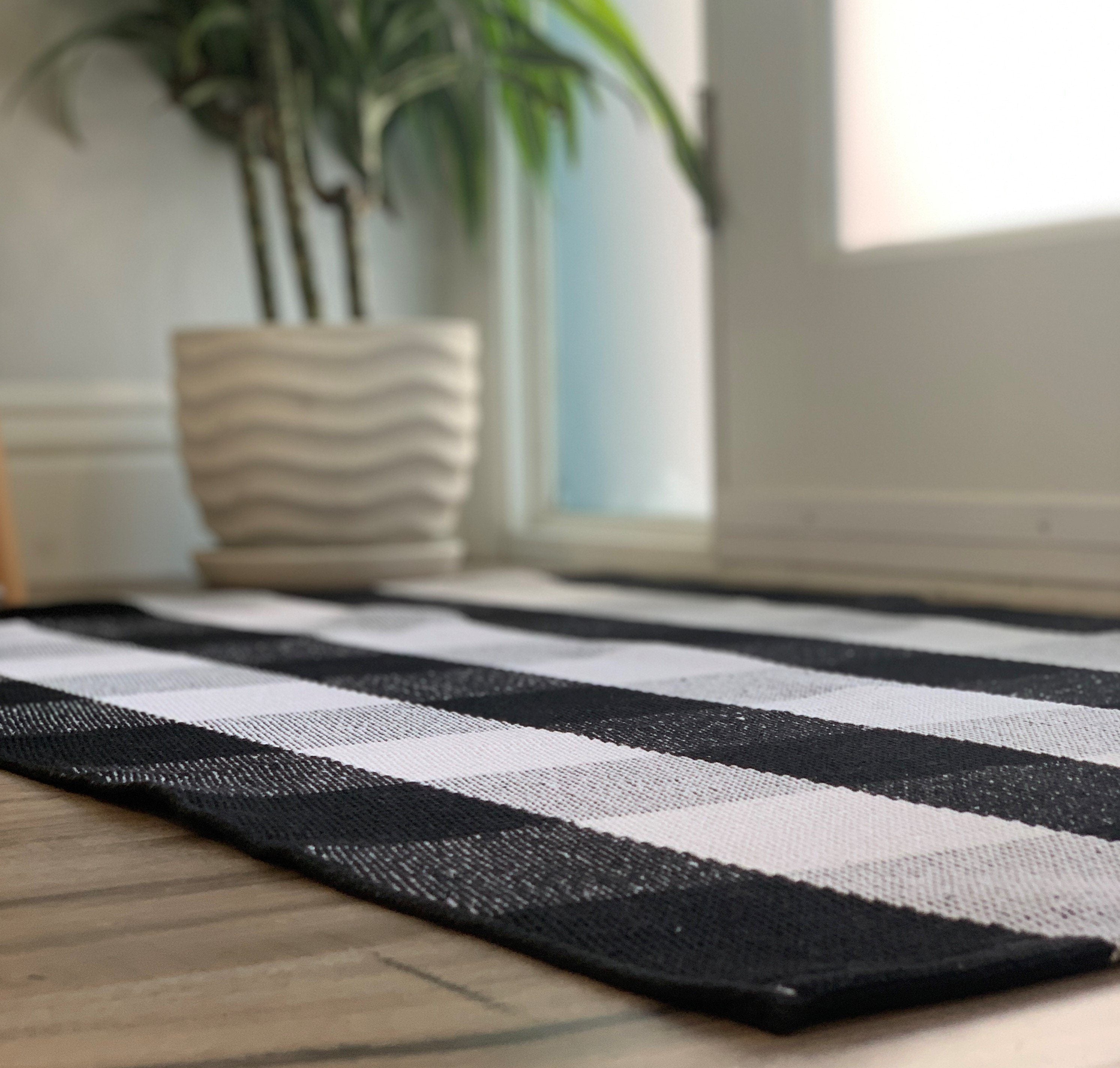 Extra Large Buffalo Plaid Doormat Layering Rug