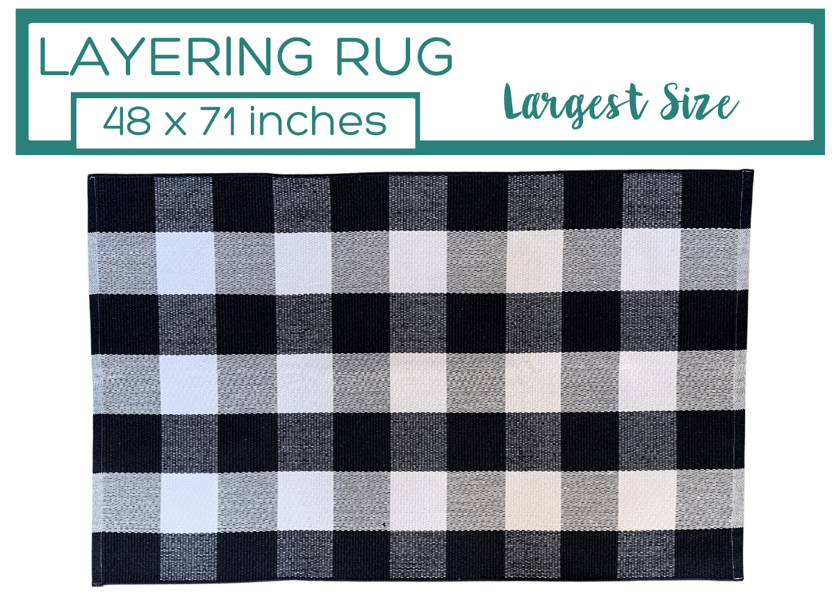 Extra Large Buffalo Plaid Doormat Layering Rug