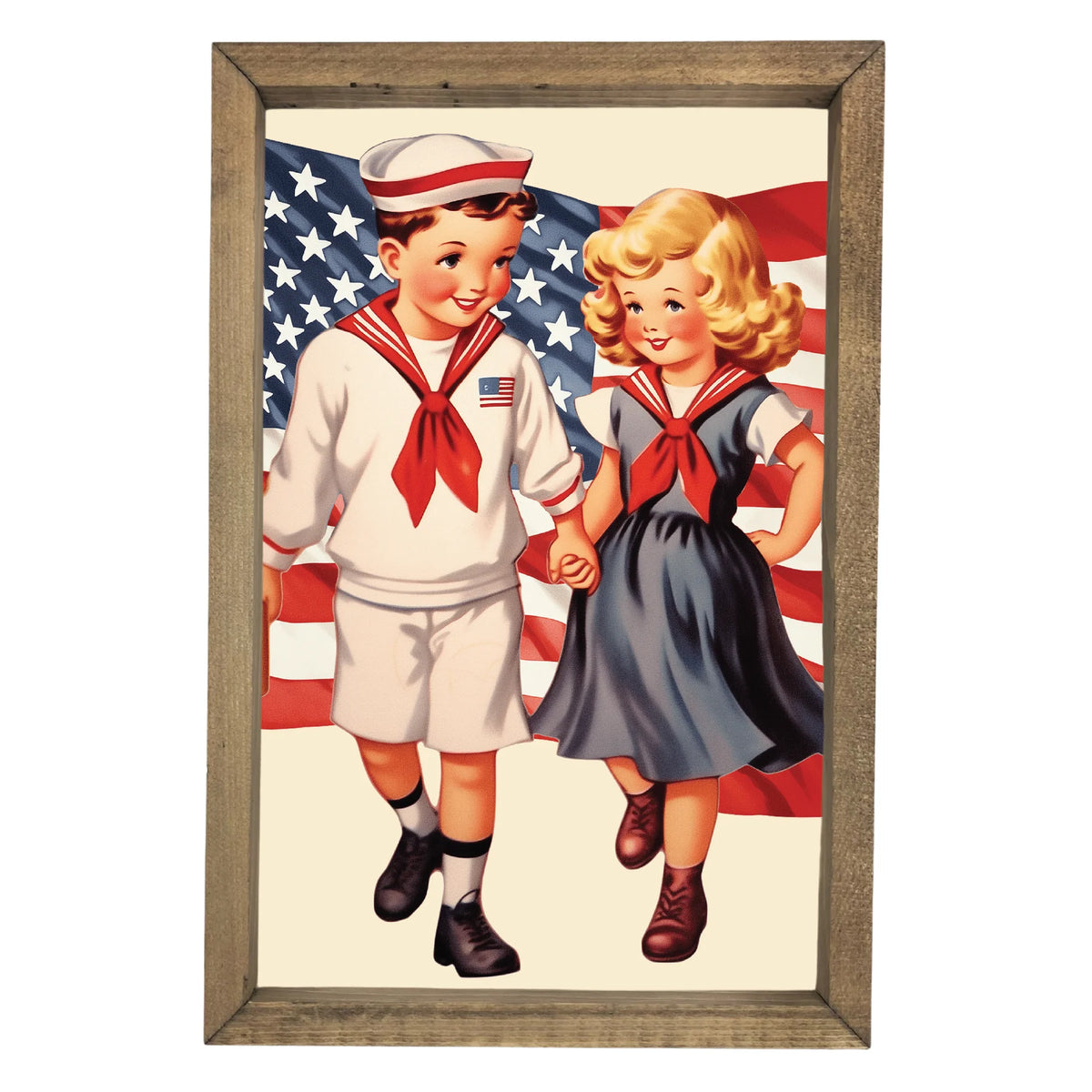 Vintage Sailor Couple Framed Art