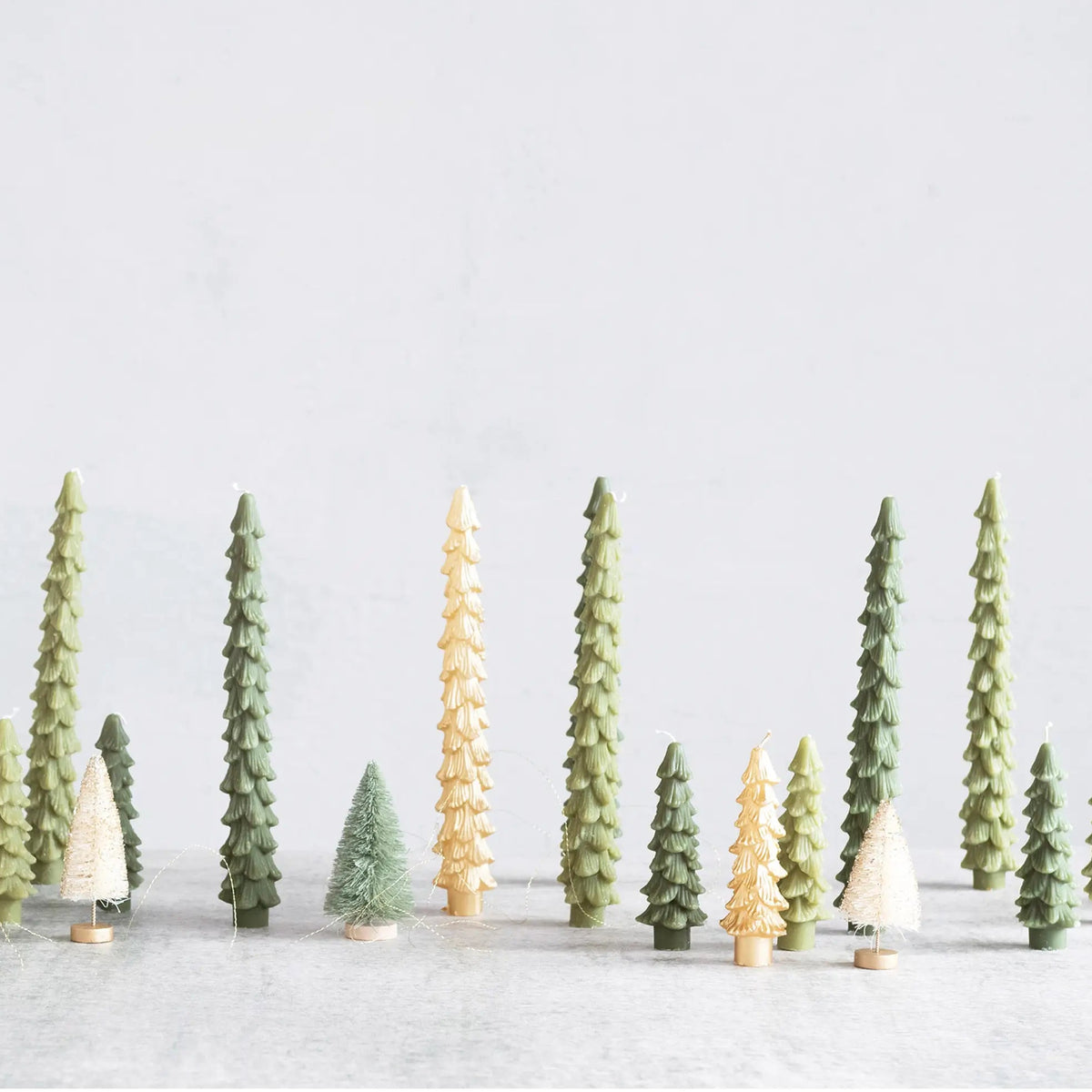 Unscented Tree Shaped Taper Candles Set