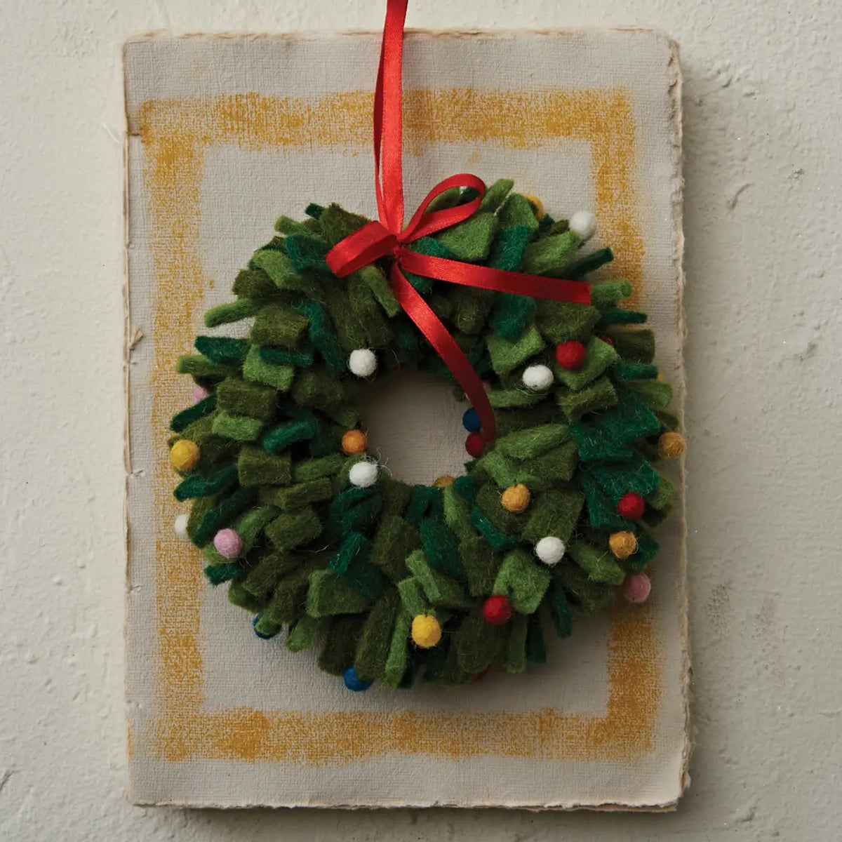 Felt Pom Pom Wreath Ornament