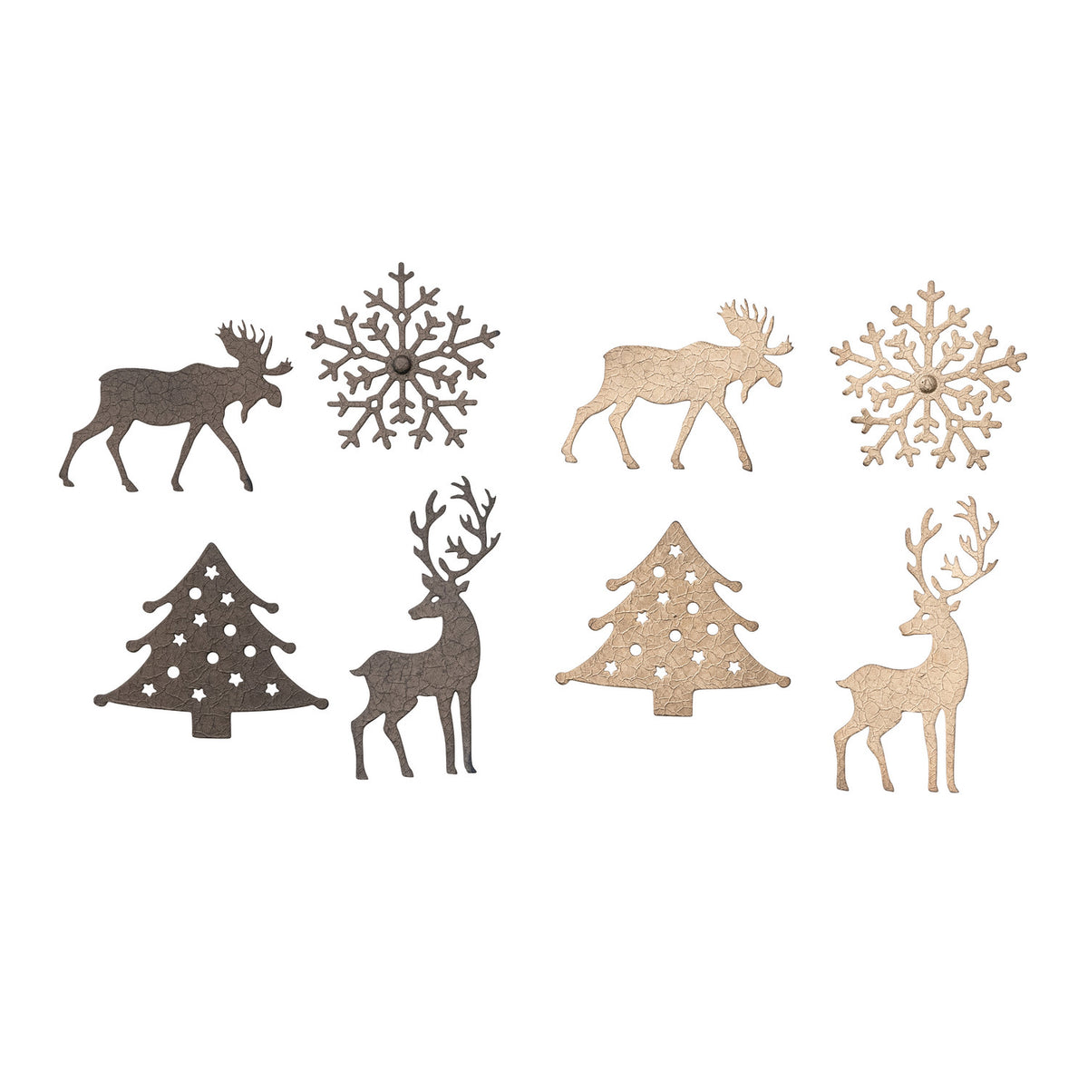 Metal Holiday Icon Shaped Magnet Set