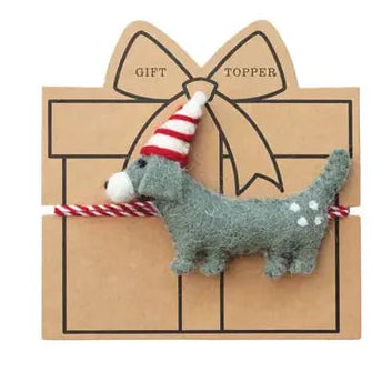Handmade Wool Felt Dog Gift Topper
