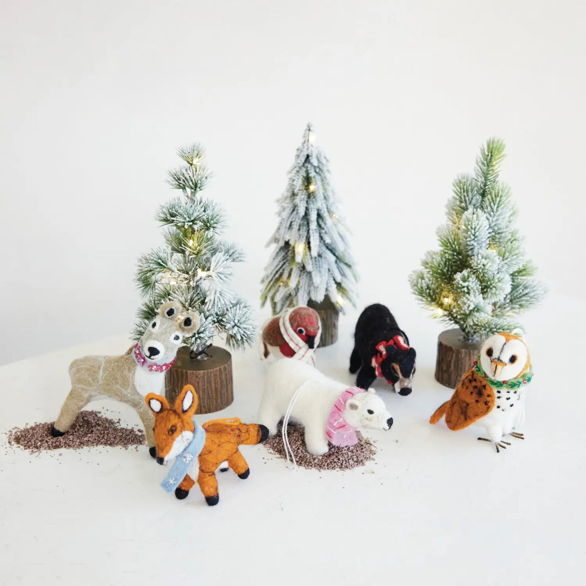 Wool Felt Animal & Scarf Ornament