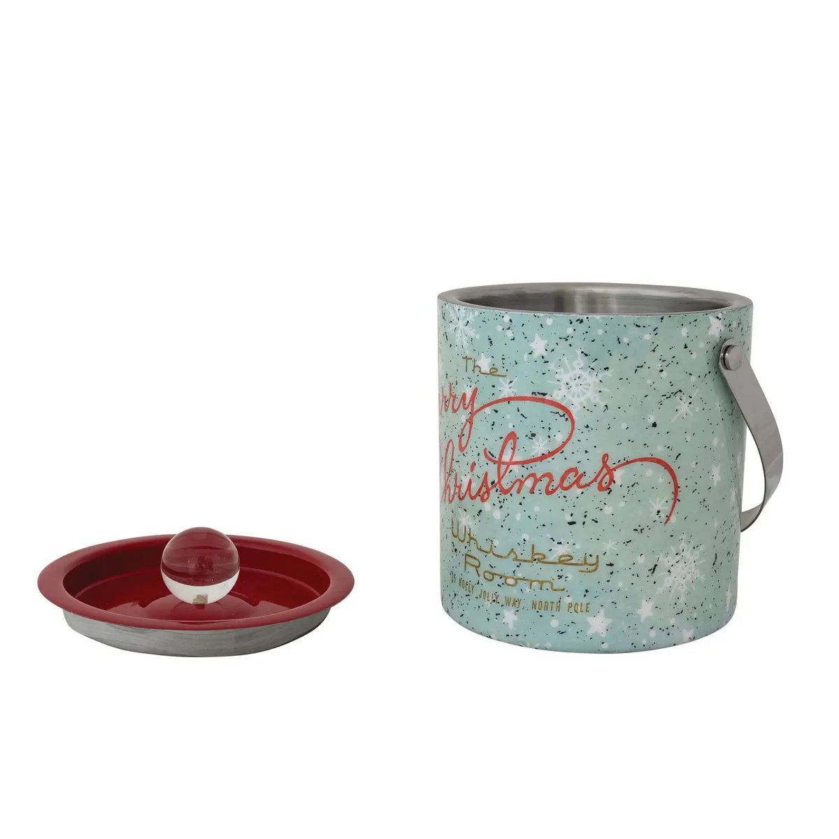 Enameled Merry Christmas Ice Bucket
