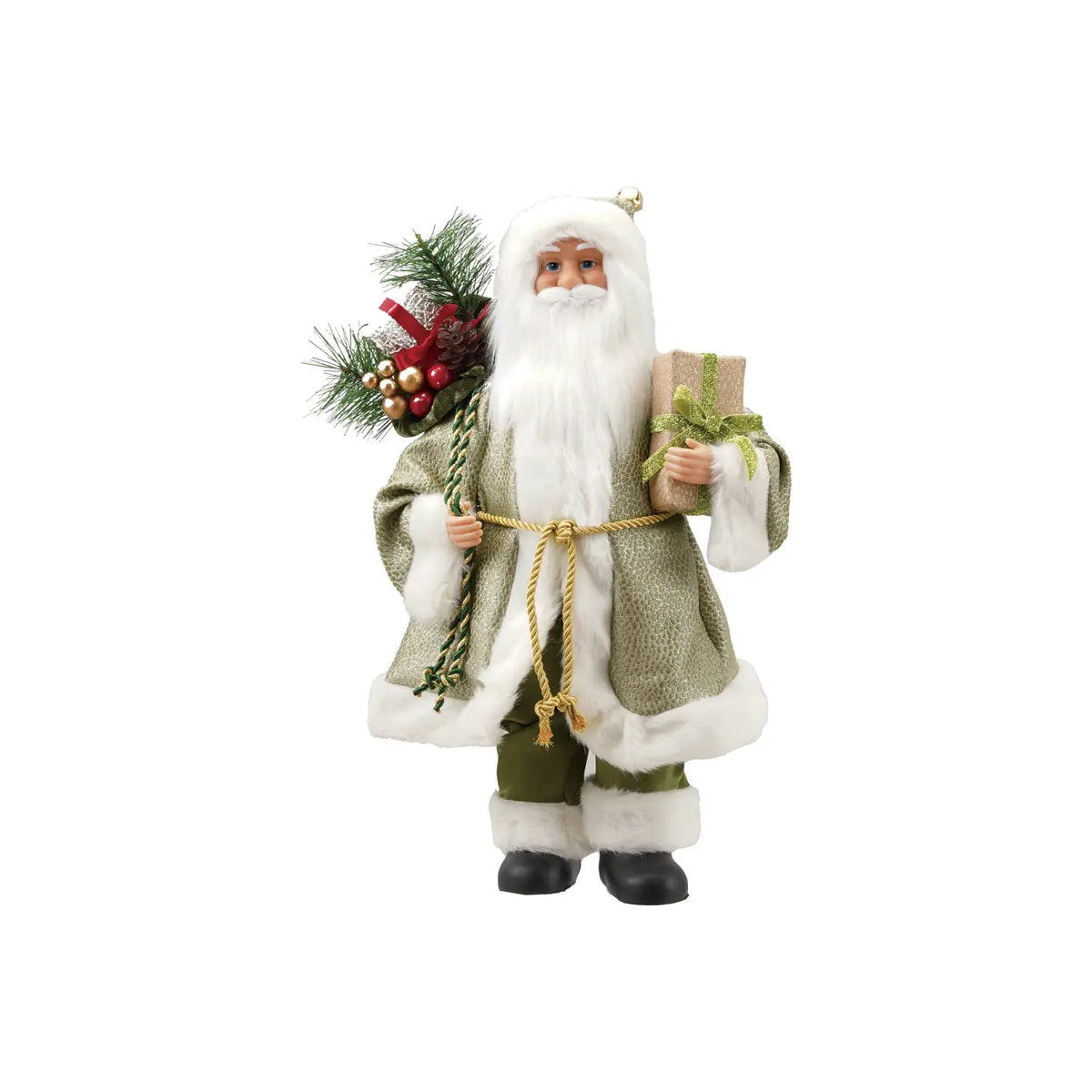 Fabric & Faux Fur Gift Bearing Santa