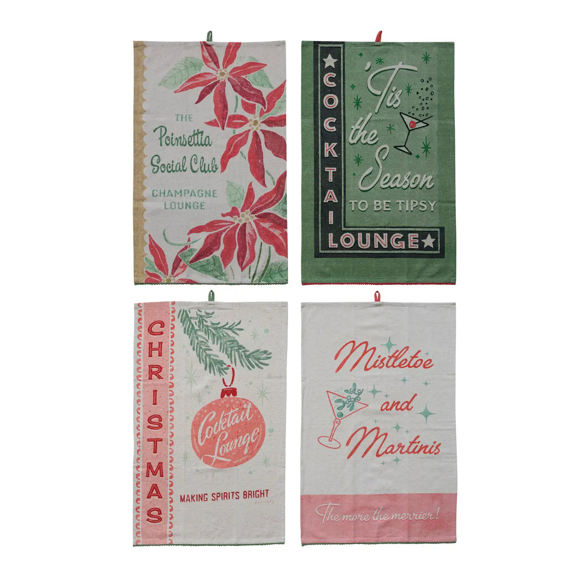 Holiday Bar Saying Cotton & Linen Tea Towel