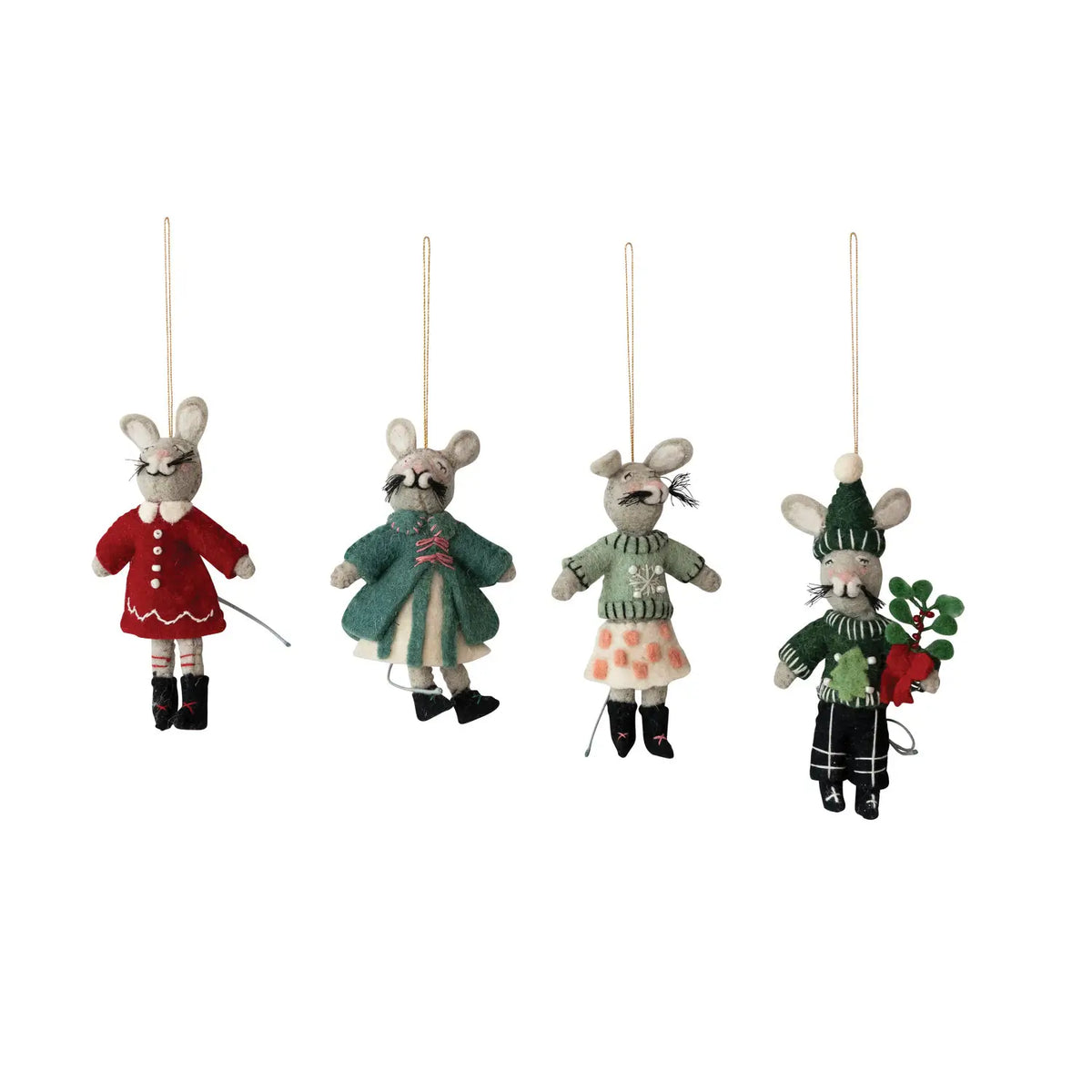 Winter Clothed Felt Mouse Ornament