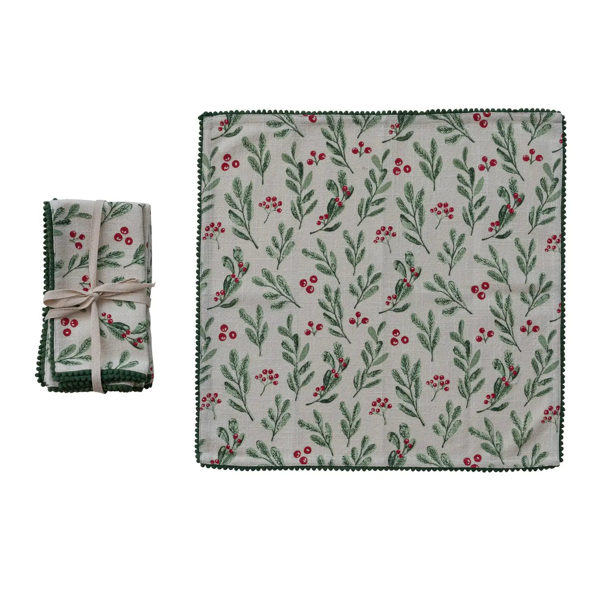 Cotton Mistletoe Printed Napkin Set