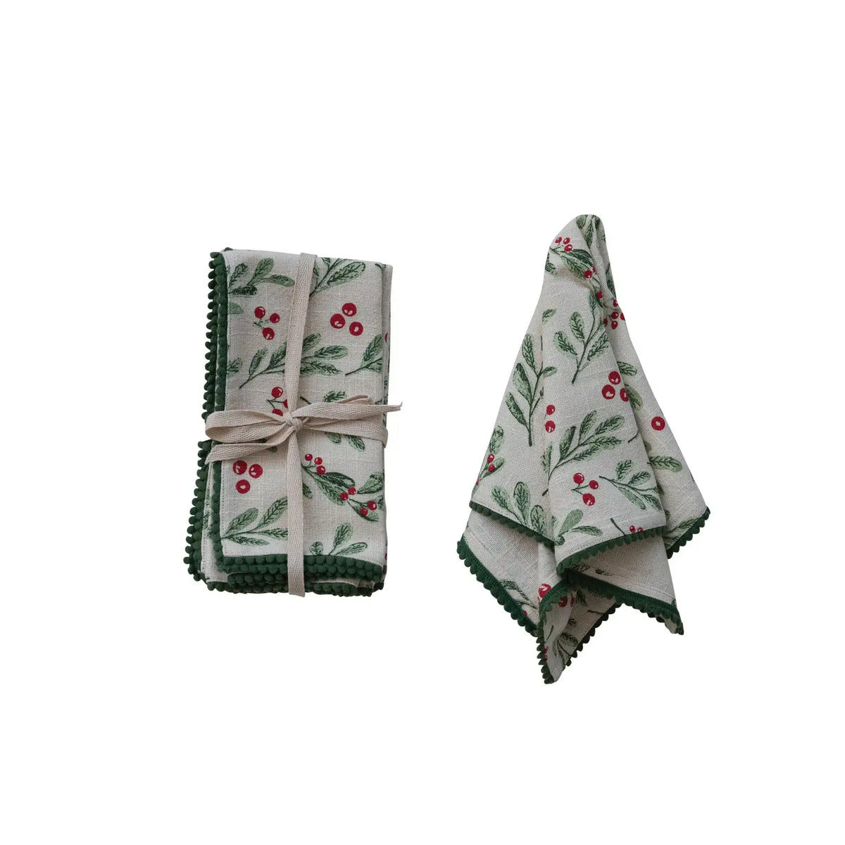 Cotton Mistletoe Printed Napkin Set