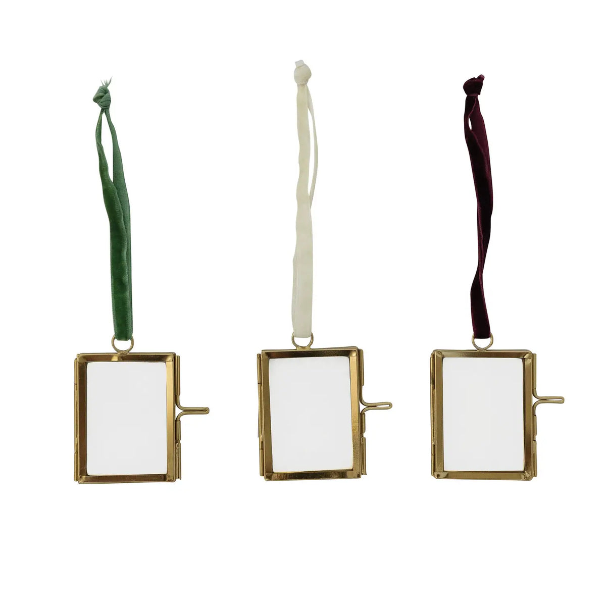 Brass & Glass Photo Frame Ornament Set