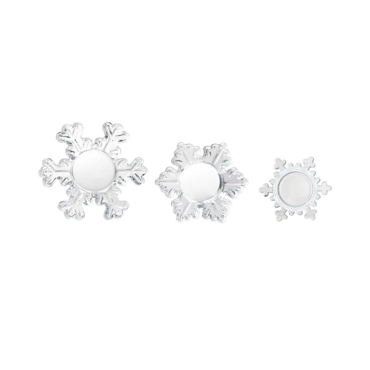Glass Snowflake Shaped Tealight Holder Set
