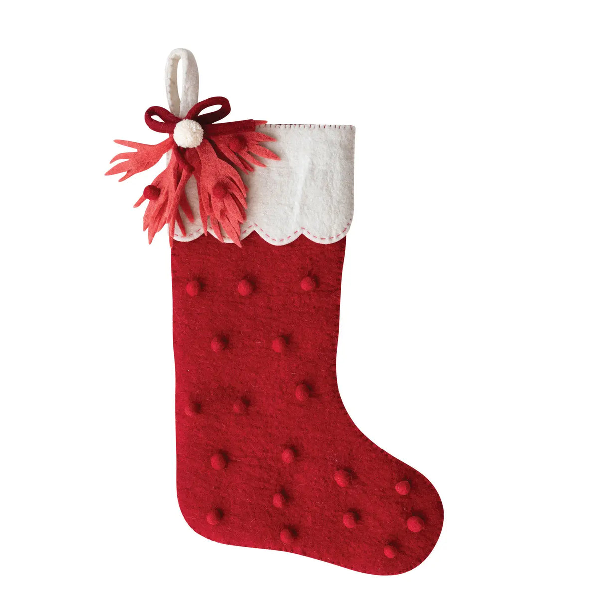 Scalloped Cuff Wool Felt Stocking