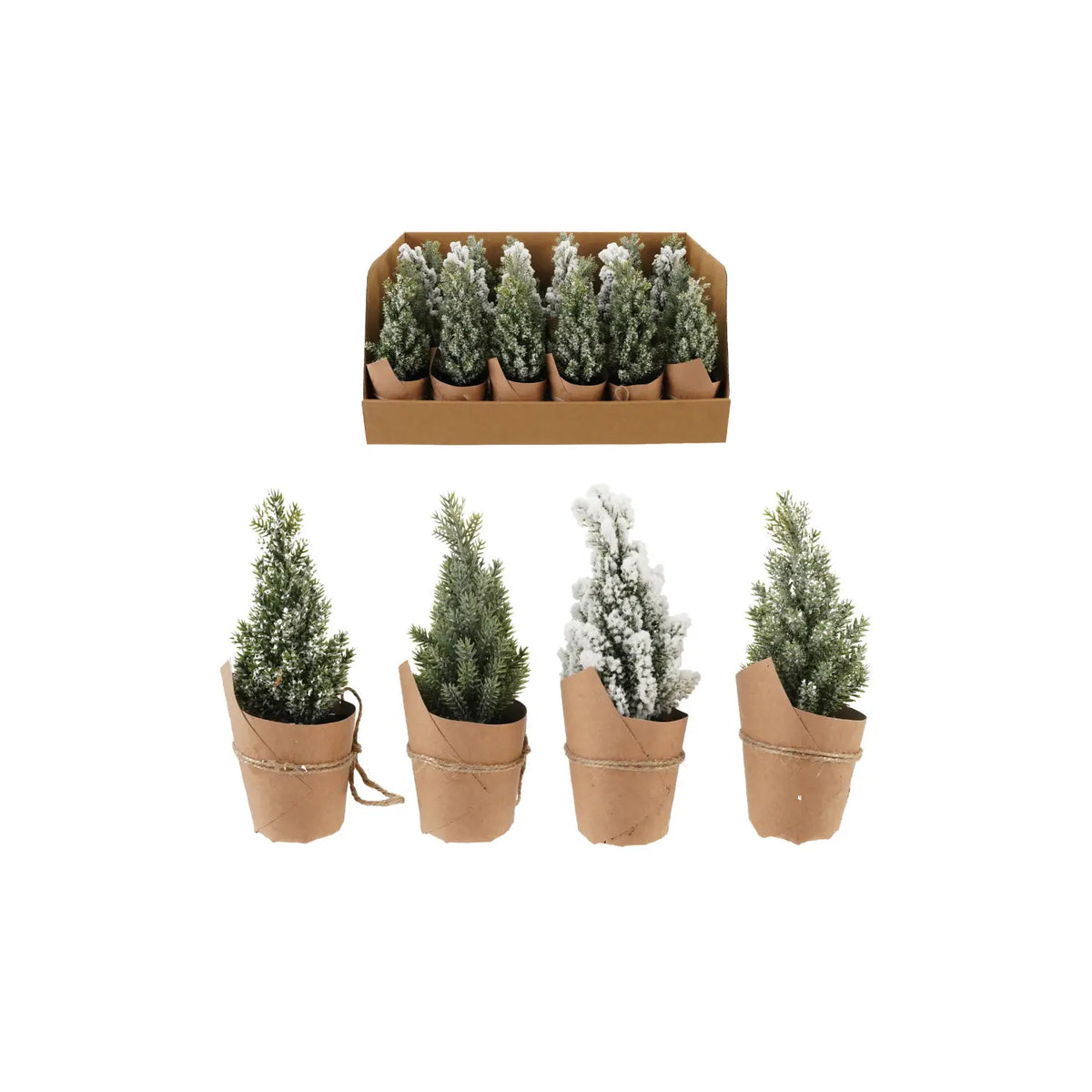 Paper Wrapped Faux Tree Set