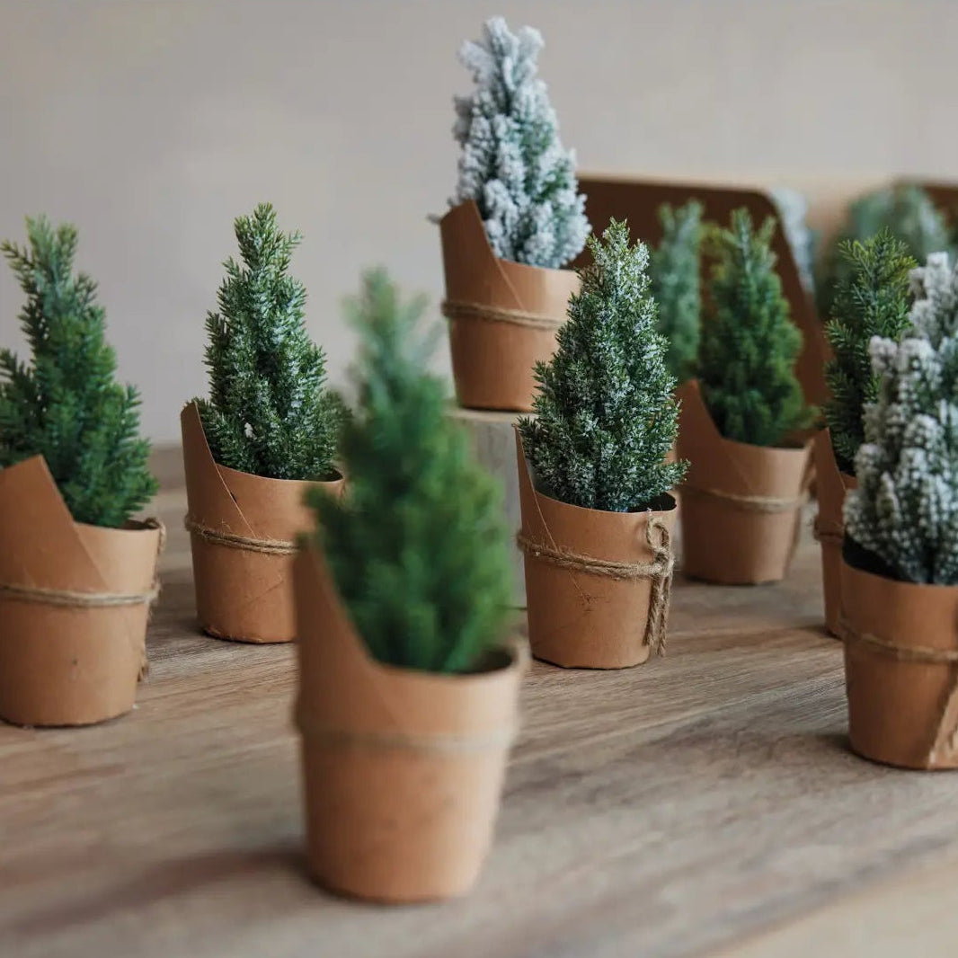 Paper Wrapped Faux Tree Set