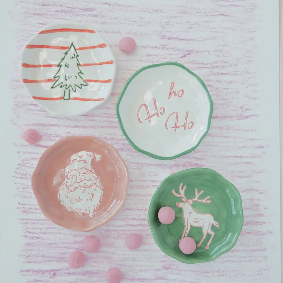 Stoneware Organic Shaped Holiday Dish Set