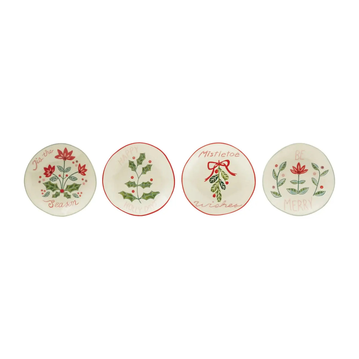 Wax Relief Holiday Botanical Stoneware Plate Set