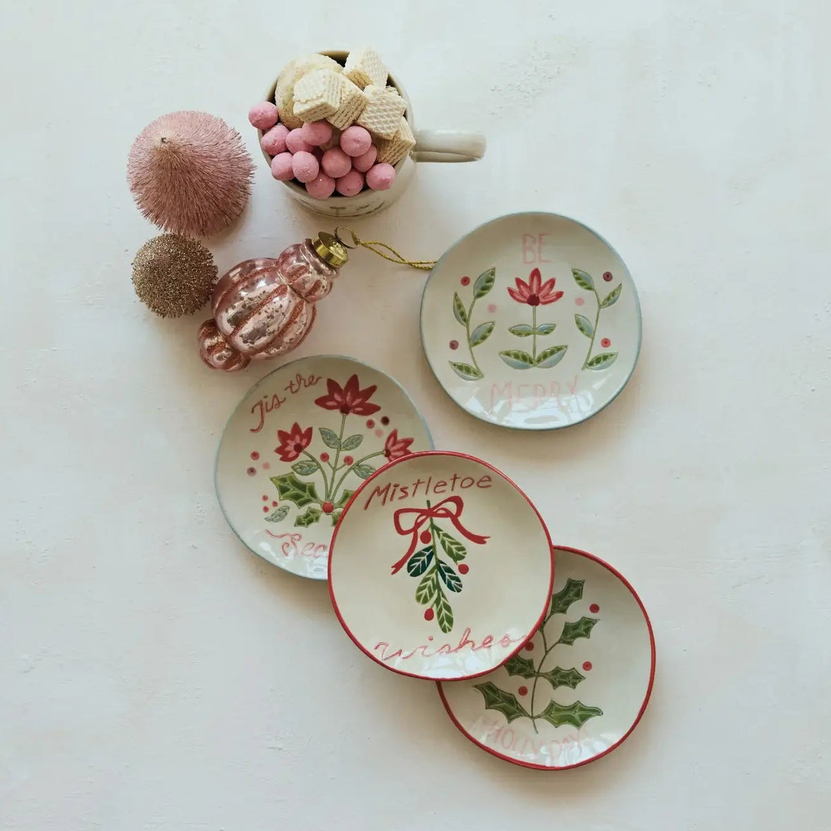 Wax Relief Holiday Botanical Stoneware Plate Set