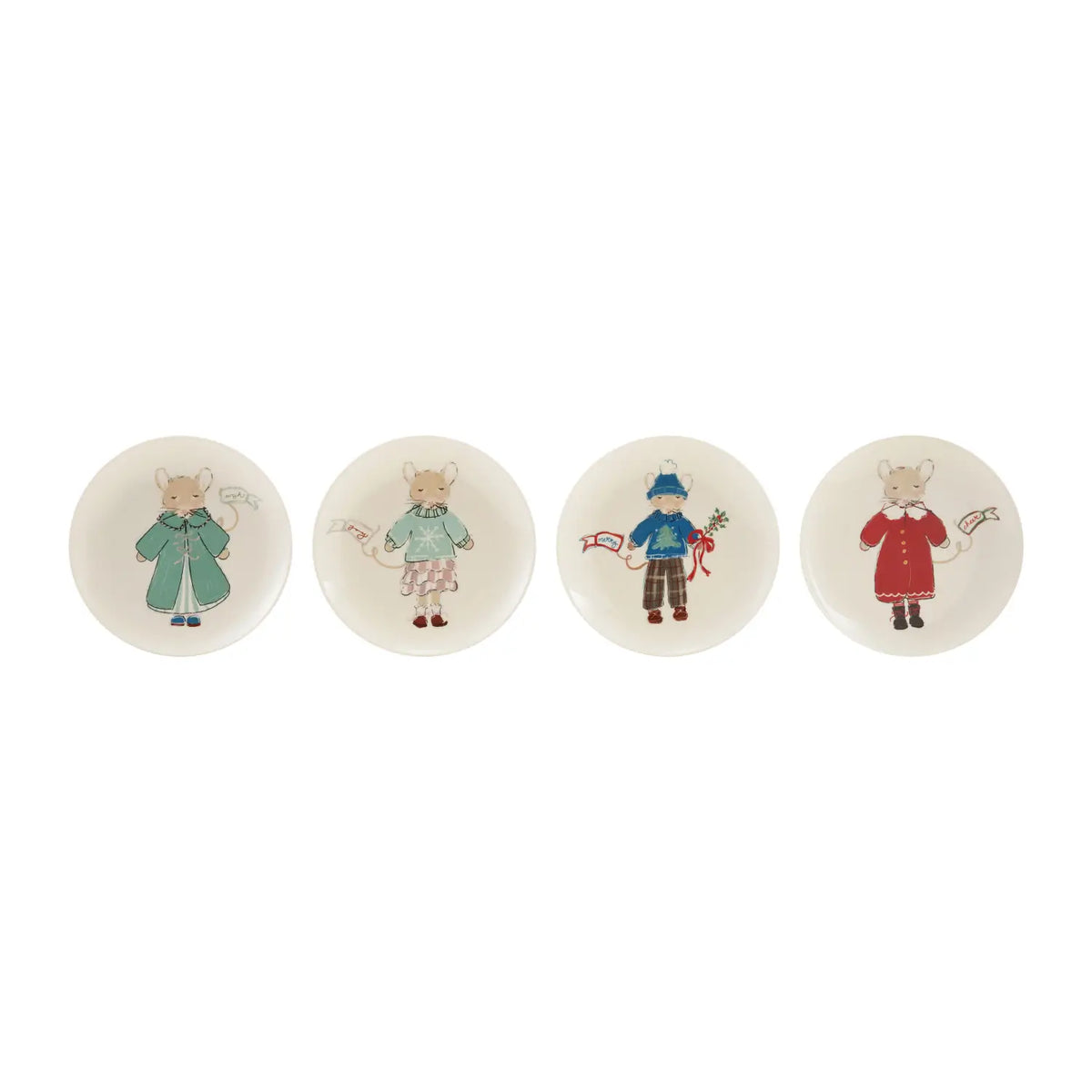 Whimsical Mouse Stoneware Plate Set