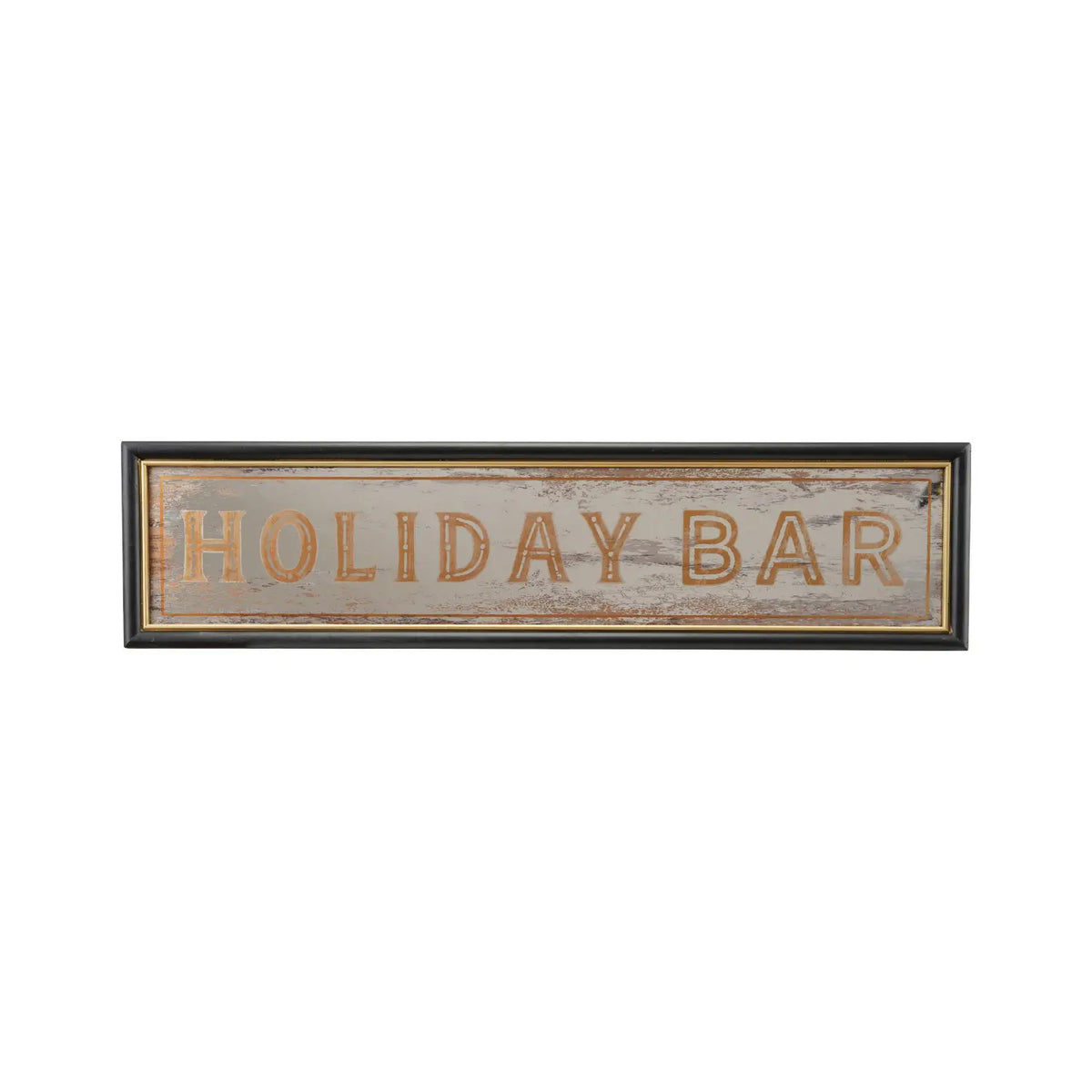 Antiqued Mirror Holiday Bar Wood Framed Print