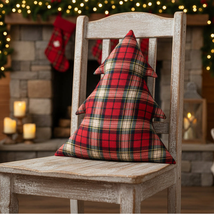 Fabric Flannel Tree Shaped Pillow