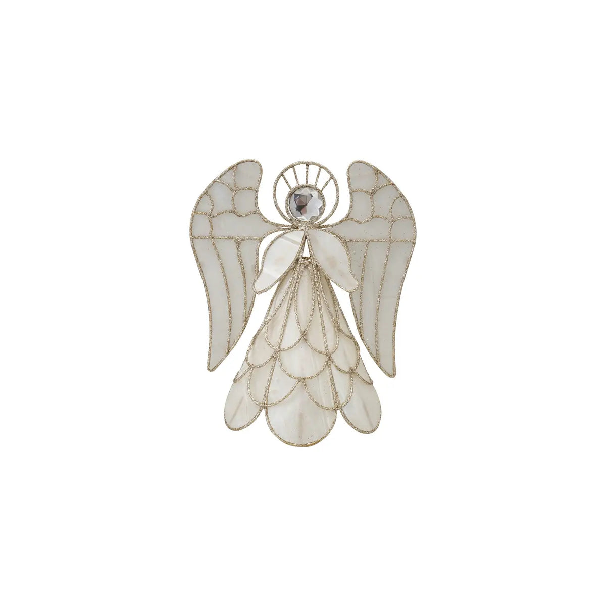 Metal & Faux Capiz Angel Tree Topper